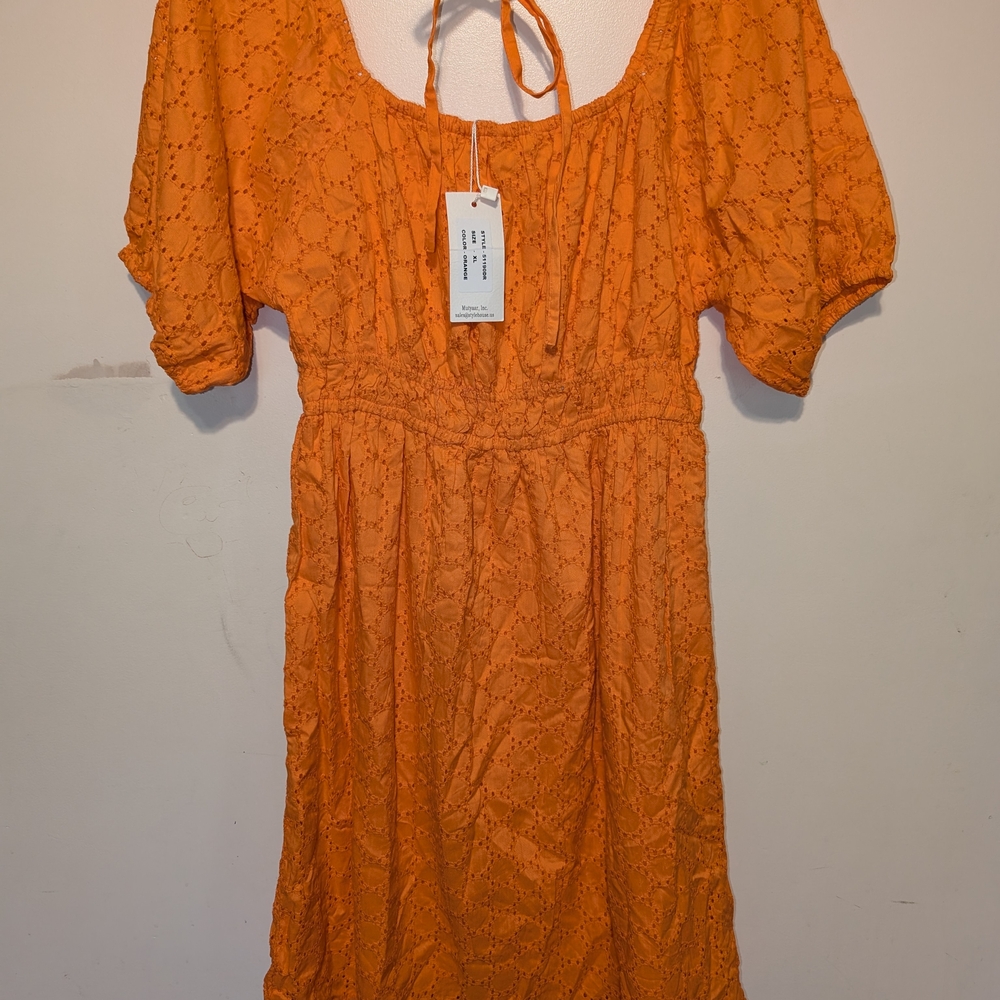 Chic Orange Midi Dress